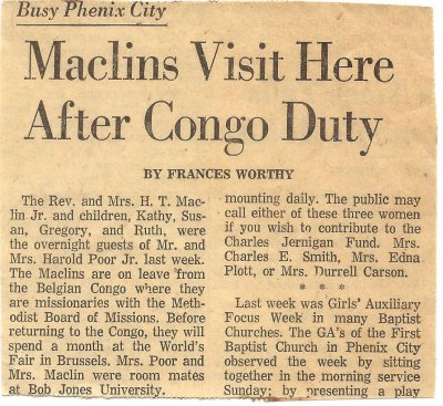 19580518 - Phenix City Alabama Newspaper Article - May 18 1958