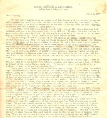 19590409 - Letter from Lodja (Congo) - Apr 9 1959