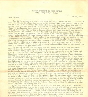 19590706 - Letter from Lodja (Congo) - Jul 6 1959