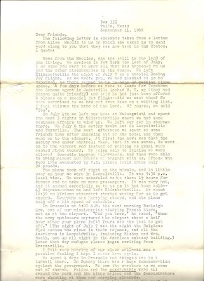19600914 - Letter from Bob Metzger - Dallas (Texas) - Sept 14 1960