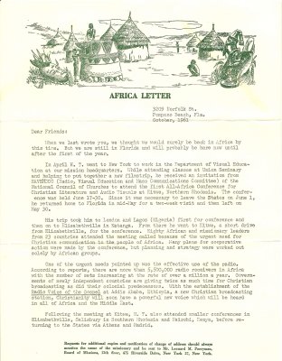 19611020 - Letter from Pompano Beach (Florida) - Oct 20 1961