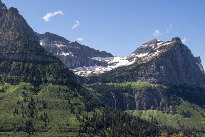 View of Bird Woman Falls from Going to the Sun Highway