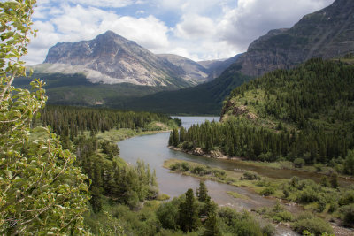Swift Current Creek entering into Lake Sherburne