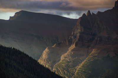View of sunrise from Going to the Sun Highway