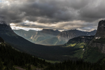 View of sunrise from Going to the Sun Highway