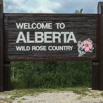 Sign along Chief Mountain Hwy as you enter Canada
