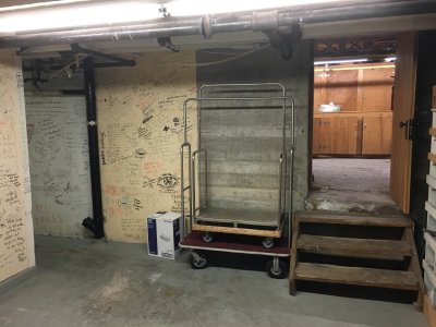 Employee graffiti in the basement of the Prince of Wales Hotel