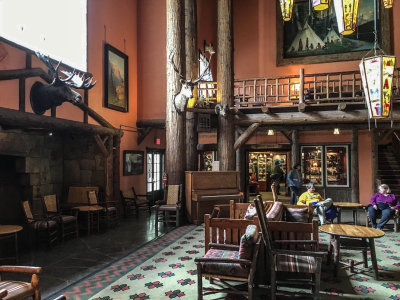 Lobby at Lake McDonald Lodge