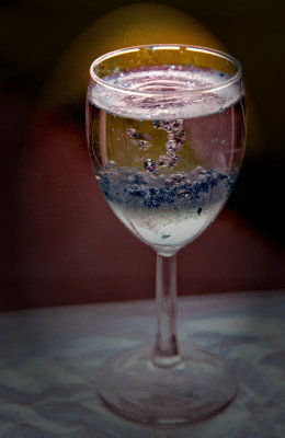 Wine glass with Nail Polish Bubbles
