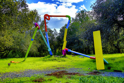 colorful pipe sculpture