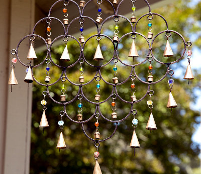 Patio hanging bells and rings