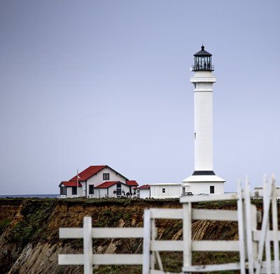 Point Arena Lighthouse with light beam