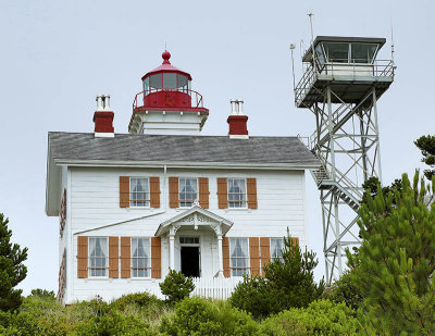 Yaquina Bay with antenna tower