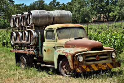 International truck with wine barrels Russian River Winery