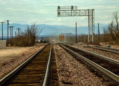 Cadiz tracks approaching train