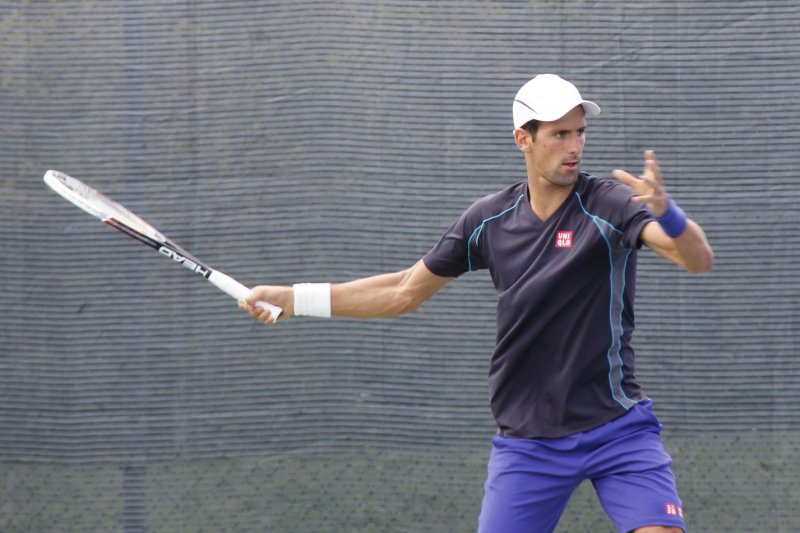 Djokovic (Serbia) on the practice court.jpg