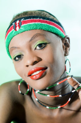 young Kenyan woman in studio setting 