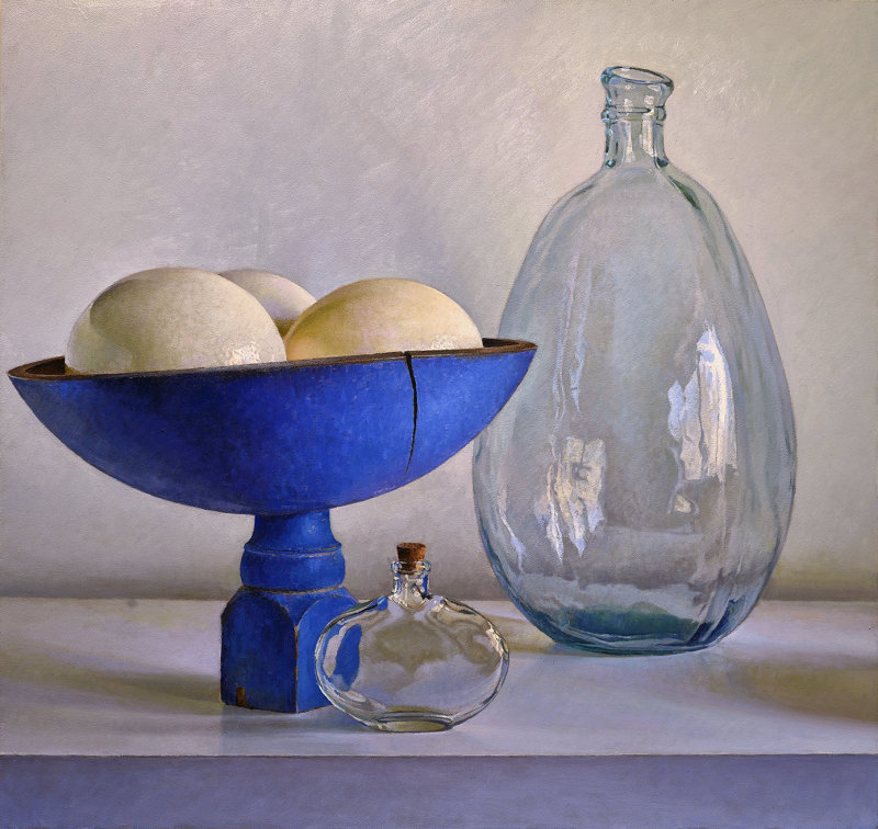 1. Ostrich Eggs and Glass 24 x 25 1/2, sold via H&A, to a childhood friend, from Washington CT