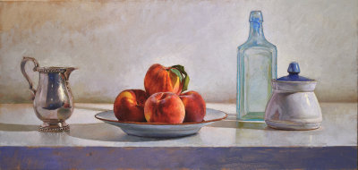 18. Peaches and Blue Glass 12 1/2 x 26 1/2
