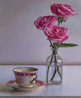 Roses and cup 17 x 14