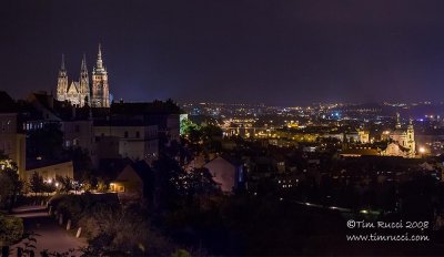  54625 - Night View of Prague & St Vitas Cathedral