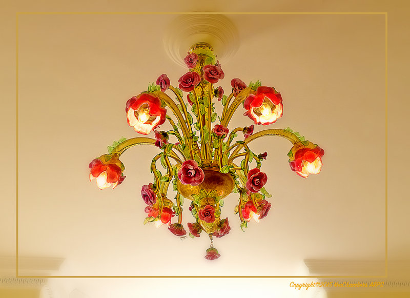 Ceiling Light. The Rose Room.  Greyfriars Hotel Colchester