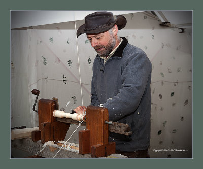 This Lathe is driven by a Spring bow treadle device.  