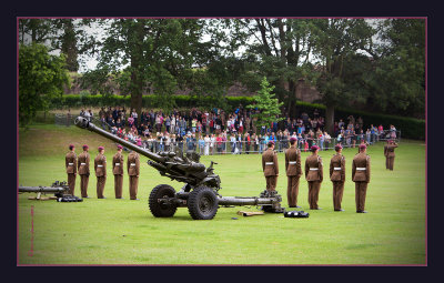 Twenty one rounds fired.. Playing of the National Anthem 