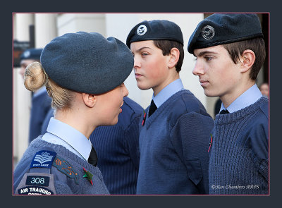 Cadet Ft Sergeant, Inspects a contingent of Cadets prior to the parade.  