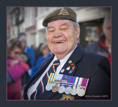 A Happy Hero , Notice that he is wearing a Oak Leaf Decoration. 