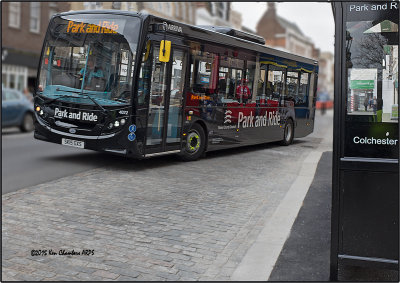 One of the new Park & Ride Buses pulls away from the dedicated High Street Stop