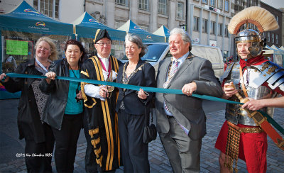 First of a series of ribbon cutting, to officially open the market 