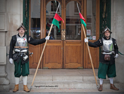 The Town Watch. Stand Guard of the Town Hall Doors 