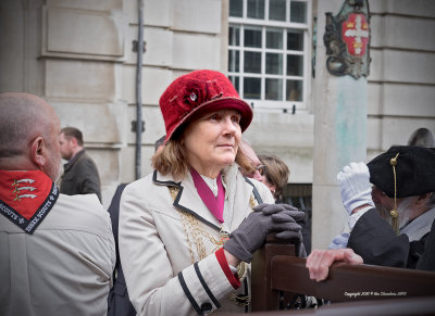 The Mayor of Colchester takes up her position on the saluting base 