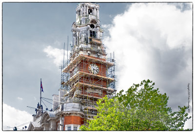 Scaffolding at the Town Hall ClockTower. 2016