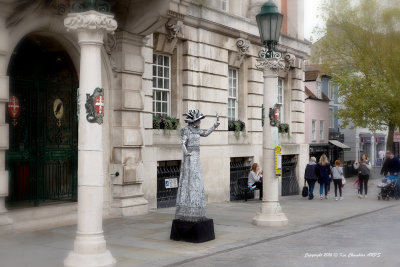 Human Statue at the Town Hall 