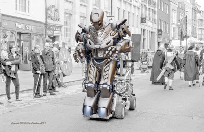 Titan Robot escorted away by the Colchester Watch. 