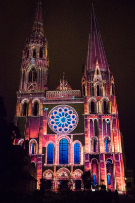 Light show at Chartres Cathedral