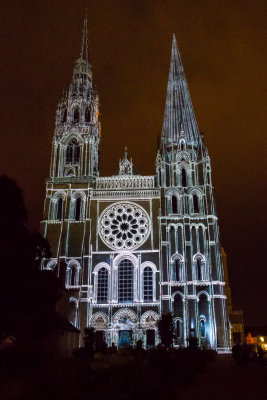 Light show at Chartres Cathedral