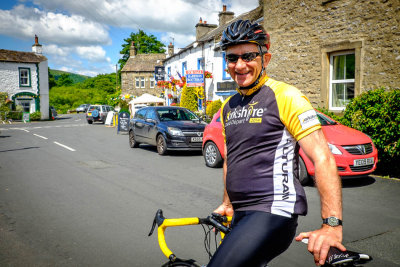 a Yorkshire cyclist poses