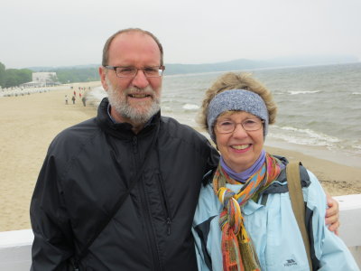 The Baltic Sea in the Background - that's some hair on Chris!
