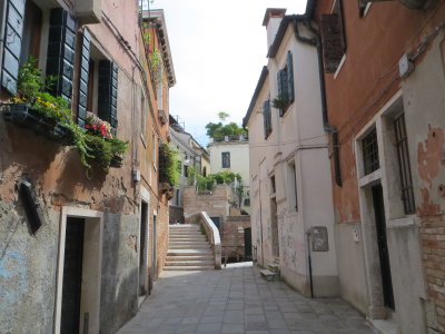 Looking up calle towards our apartment