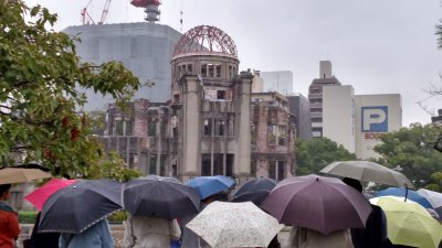 Atomic Bomb Dome on a rainy day