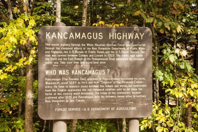 Kancamagus Highway Sign