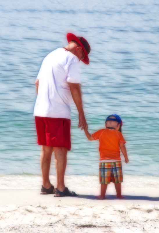 At The Beach With Pop Pop