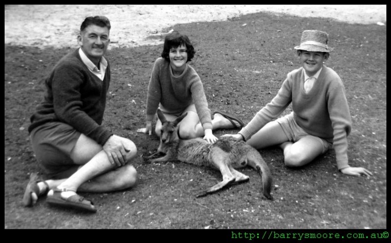 Bernard, Sue, Michael and Kangaroo (Skippy)