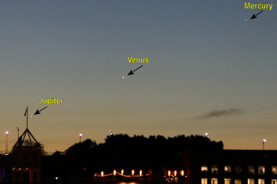 Jupiter, Venus, Mercury conjunction
