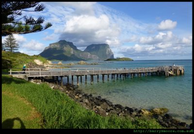 Jetty and Mt Lidgbird and Gower
