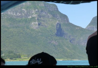Lowe Howe Island - Mt Gower from lagoon and boat
