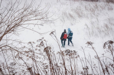 Hikers in Tommy Thompson Park